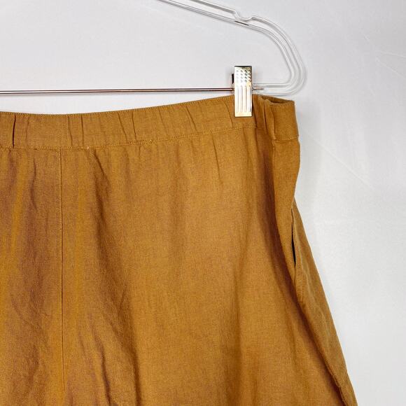 New Abound 1X Linen Blend Button Front Shorts in Tan Dale Summer Casual - Picture 7 of 10